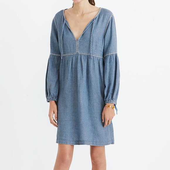 Madewell Dresses & Skirts - Madewell Indigo Peasant Dress Small